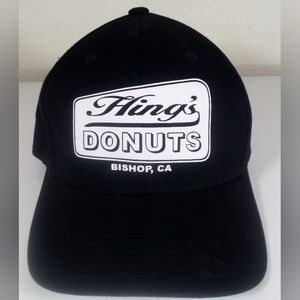 Vintage Hings Donuts Hat Black Trucker Baseball Cap Adjustable Flex Fit S-M